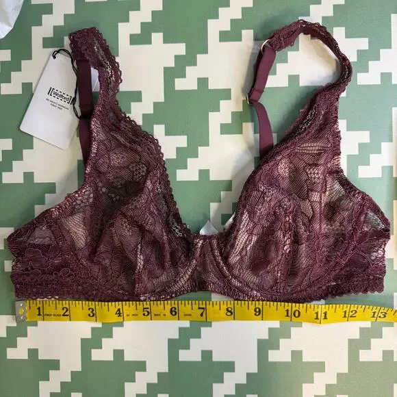 Wolford Lace Bra Deep Plum Purple Underwire Size 36B NWT $248 MSRP - Picture 7 of 7